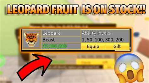 Leopard Fruit Was Finally On Blox Fruit Stock Blox Fruits Youtube