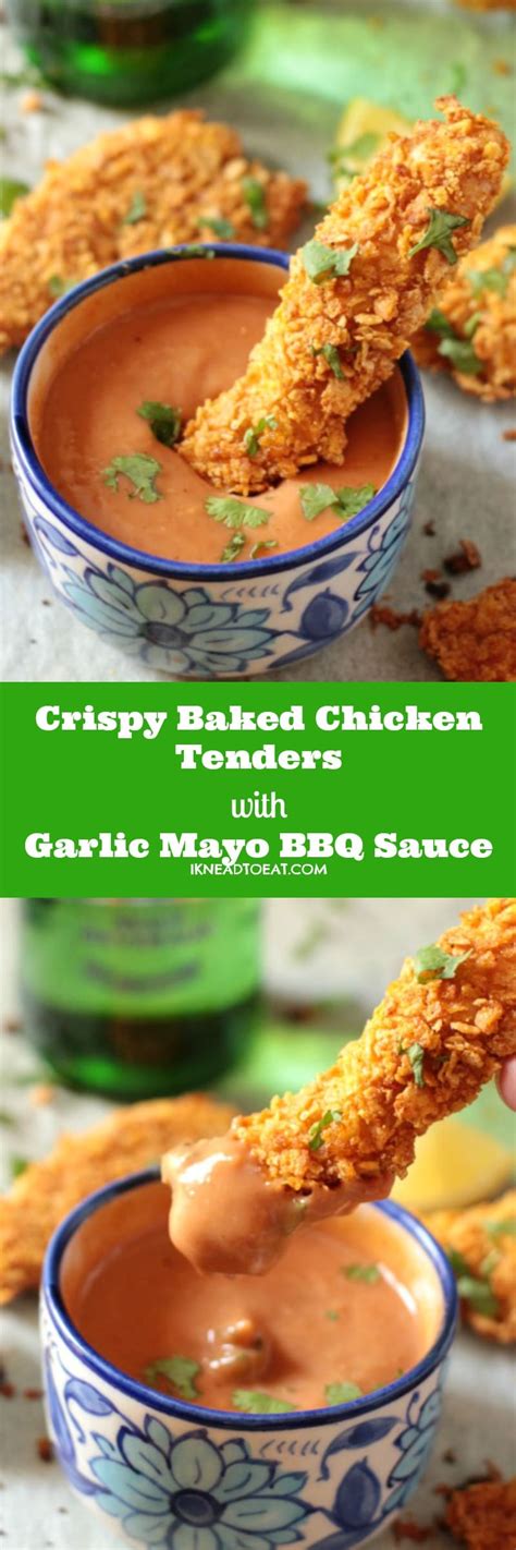 Bake for another 15 minutes or until chicken is 165 degrees f on a meat thermometer. Crispy Baked Chicken Tenders with Garlic Mayo BBQ Sauce ...