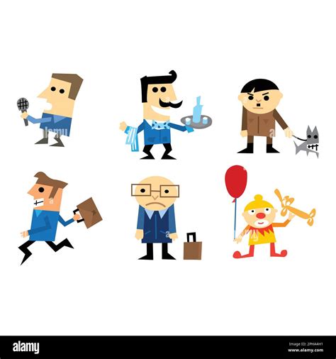 Set Of Cartoon People In Different Situations Vector Illustration
