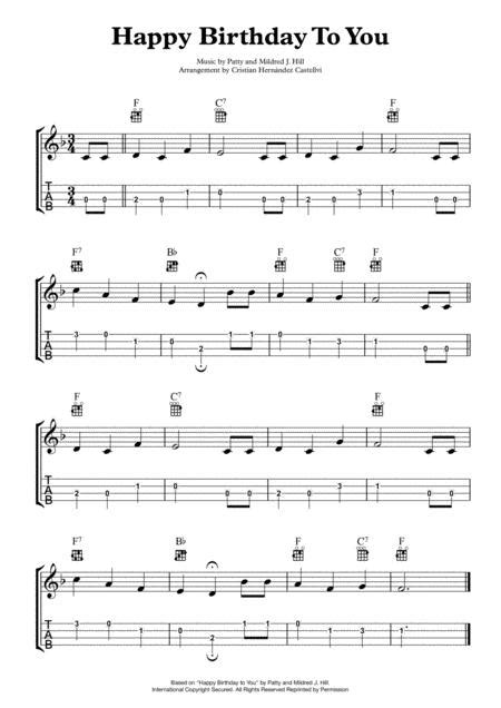 Happy Birthday Chord Melody Arrangement For Ukulele Anne Happy Birthday Chords Sheet Music And