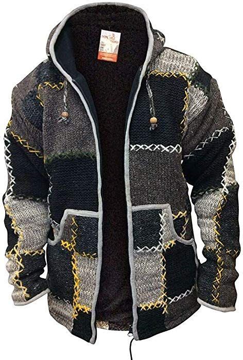 Shopoholic Fashion Mens Wool Patchwork Superwarm Jacket Mens Jackets