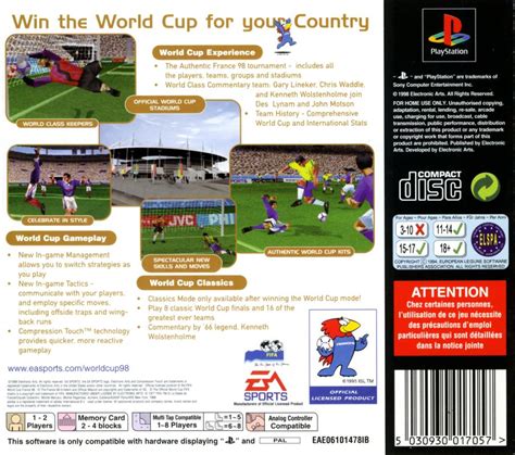 World Cup 98 1998 Playstation Box Cover Art Mobygames