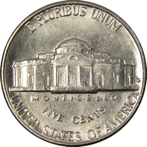 1962 D Jefferson Nickel 5 Cent Piece Bu Uncirculated Mint State 5c Us