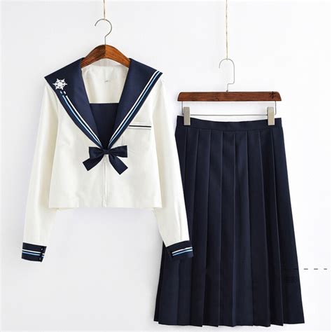 Japanese Classical Long Sleeved Navy Sailor Suit Uniforms With Bow