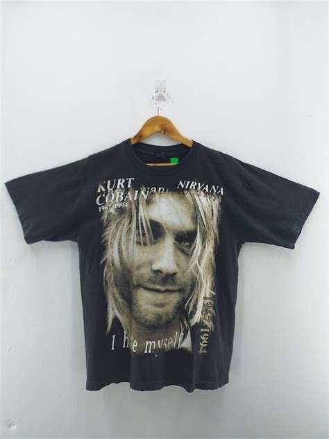 Vintage Kurt Cobain Tshirt L Size Nirvana Band Tees I Hate Etsy