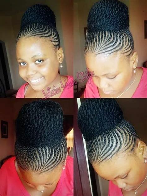 This look is such a sleek and beautiful style that will definitely make a statement and get you noticed. Beautiful cornrow updo | Natural hair styles, Braided ...