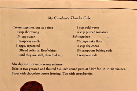 Thunder Cake Book And Recipe