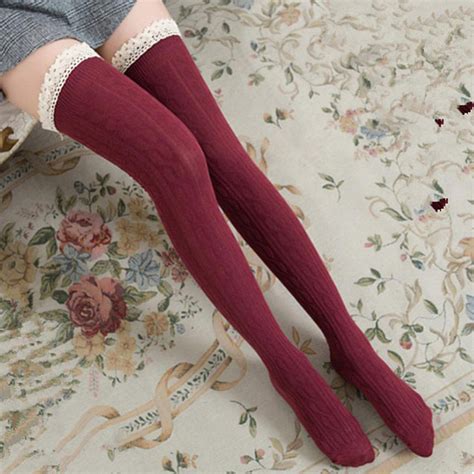 Fashion Sexy Lace Stockings Warm Thigh High Stockings Over Knee Socks Long Stockings For Ladies