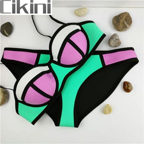 Neoprene Swimwear Women Bikinis Woman New Summer Sexy Swimsuit Bath Suit Push Up Bikini Set