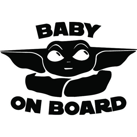 Baby Yoda On Board Star Wars The Mandalorian Decals Passion Stickers