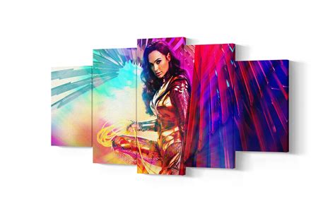 Wonder Woman 5 Piece Canvas Art Wonder Woman 5 Panel Wall Etsy