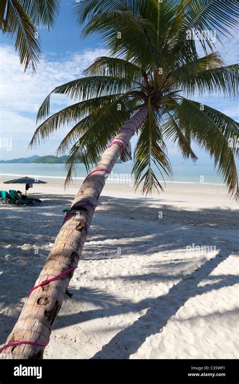 Dream Tropical Beach At Pantai Cenang On Langkawi Malaysia Stock Photo