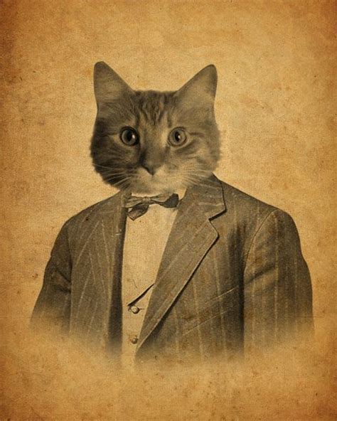 Cat In A Suit 8x10 Print From Luciusart