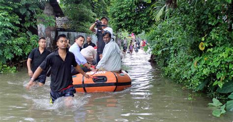 Floods In Assam Mizoram Wreak Havoc Claim 12 Lives Several Missing