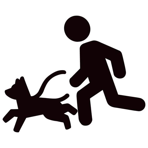 Portrait A Man Takes His Dog For A Jogging Vector 37958672 Vector Art