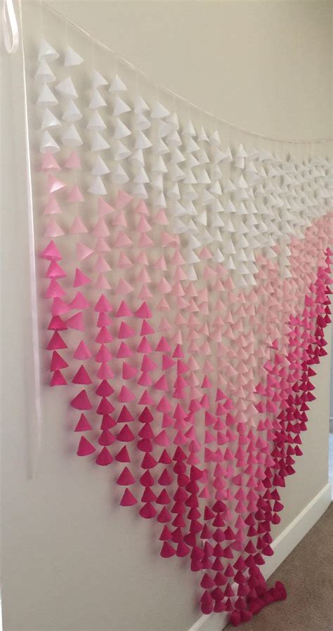 Party Backdrop Paper Cone Garland Pink Etsy Paper Decorations Diy
