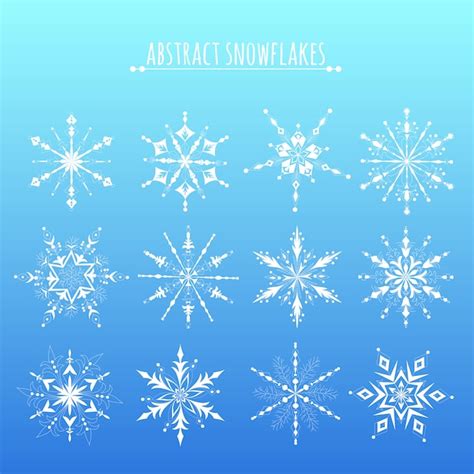 Premium Vector Beautiful Abstract Snowflakes Collection