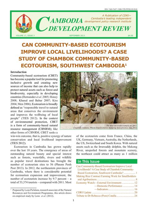 Can Community Based Ecotourism Improve Local Livelihoods A Case Study