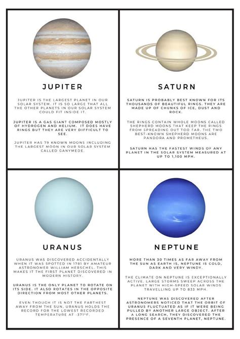 Free Printable Planet Fact Cards Solar System Facts Solar System