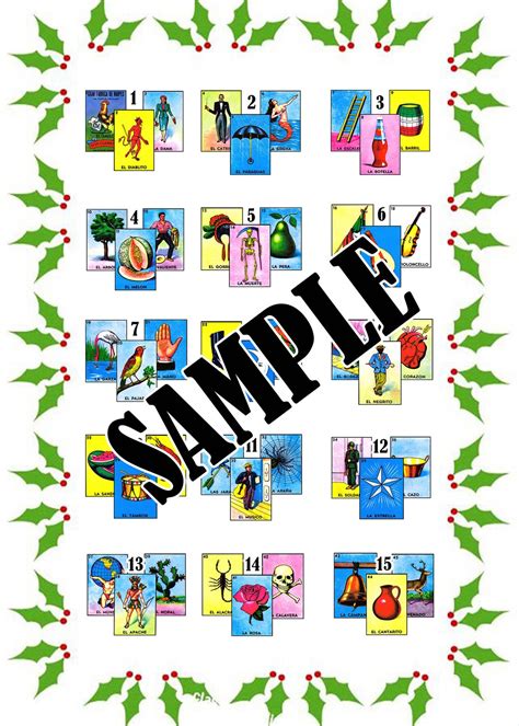 Christmas Loteria Board Etsy