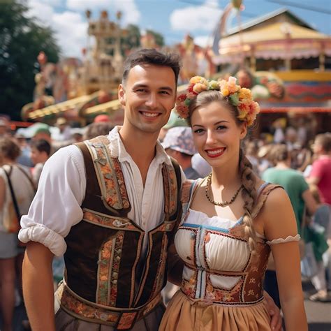 Premium Ai Image Photo Of Two Traditional Bavarian People In A