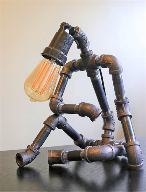 Handmade Industrial Steampunk Style Lamp Man Etsy