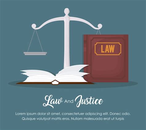 Ley Y Justicia Con El Libro De Ley Y El Icono De Escala Sobre Fondo