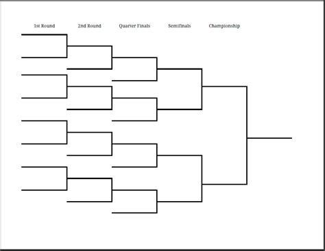 6 Best Images Of Brackets For Tournaments Printable Free Printable