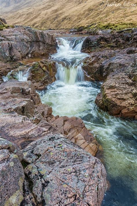 River Etive Waterfall In Glen Etive Highland Scotland Scenery