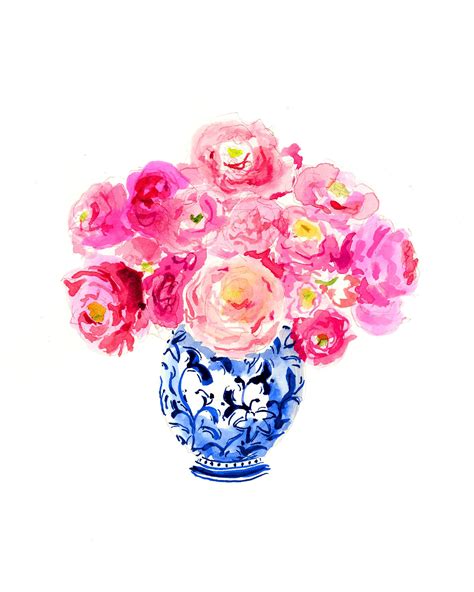 Art Print: Peonies Tightly Bunched cute Wall Art, Home Decorating