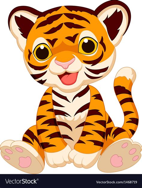 Cute Tiger Cartoon Royalty Free Vector Image Vectorstock