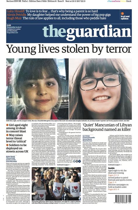 The Guardian On Twitter The Guardian Front Page Wednesday 240517