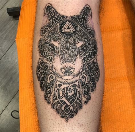 Maybe you would like to learn more about one of these? My fresh Norse wolf from today. By Aaron HB, Autumn Rose tattoo, Cardiff - UK : tattoos
