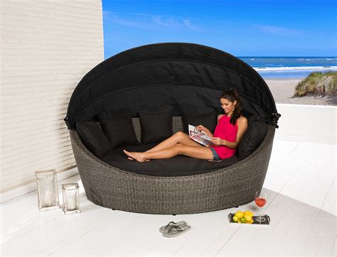 More images for liegeinsel » Liegeinsel Barcelona oval grey mix Sonnenliege Polyrattan ...