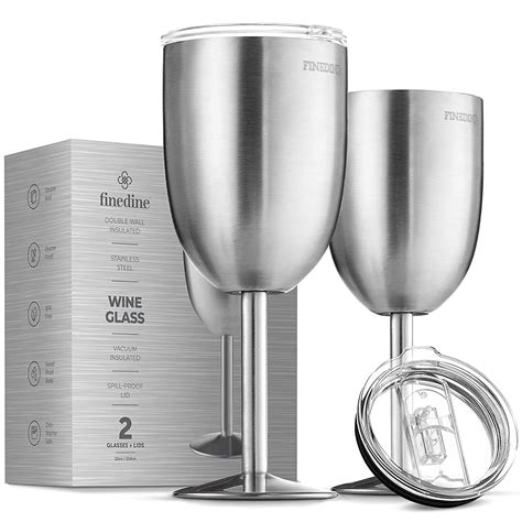 Buy Finedine Premium Grade 188 Stainless Steel Wine Glasses 12 Oz