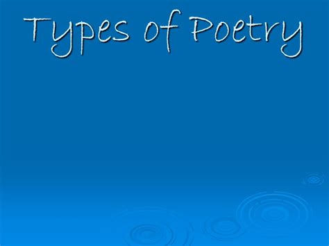 Ppt Types Of Poetry Powerpoint Presentation Free Download Id3513611