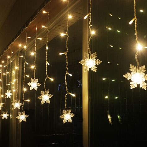 38m Led Curtain Snowflake String Lights Led Fairy Lights 8 Modes