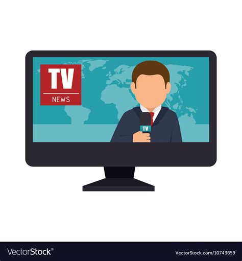 Reporter Tv Lcd News Graphic Royalty Free Vector Image