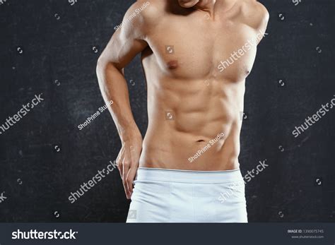 Male Bodybuilder Muscular Naked Torso Inflated库存照片1390075745 Shutterstock