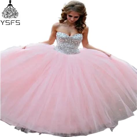 Free Shipping Sparkle Crystals Sweet 16 Dresses Sweetheart Ball Gown