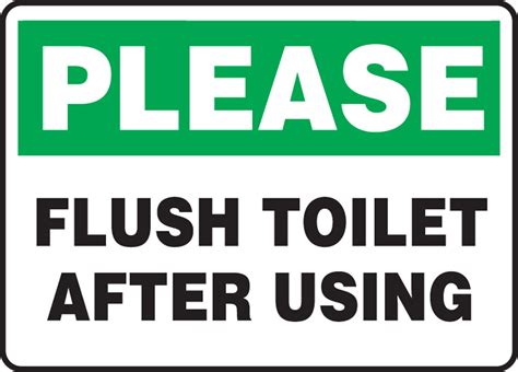 Please Flush Toilet After Using Housekeeping Safety Sign Mhsk