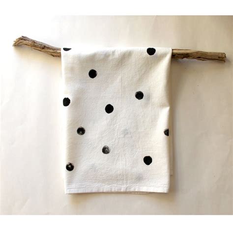 Polka Dot Kitchen Towel Hand Printed Tea Towel Dot Flour