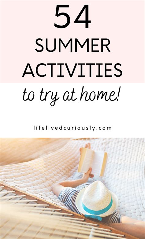 54 Things To Do At Home During Summer For Adults Things To Do At