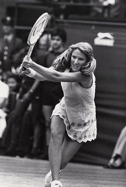 American Tennis Player Tracy Austin In Action At The Wimbledon Lawn
