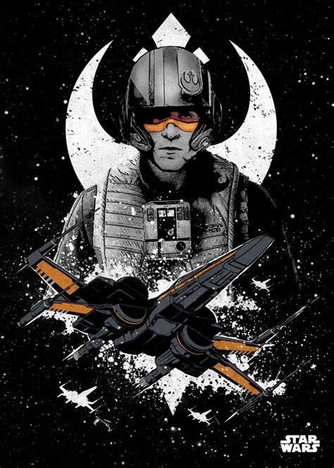 X Wing Poe Dameron Poster Picture Metal Print Paint By Star Wars