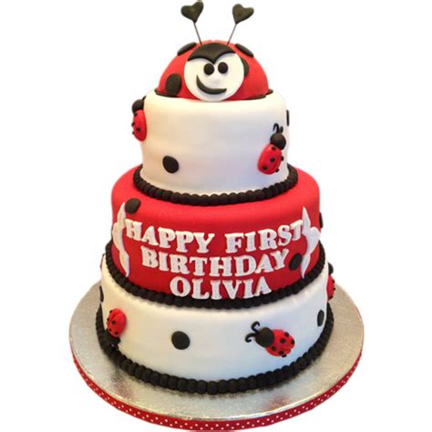 Ladybug Birthday Cake Gumpaste Topper Fondant Ladybugs Cake Lady