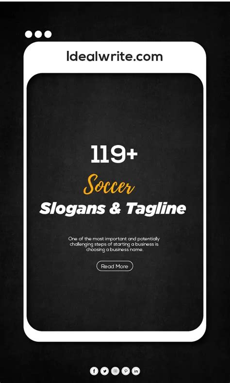 119 Catchy Soccer Slogans And Taglines Ideas Idealwrite