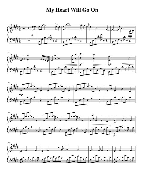 My Heart Will Go On Sheet Music For Piano Solo Download And Print