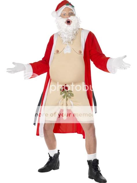 Mens Rude Sleazy Santa Costume Christmas Party Stag Fancy Dress Ebay