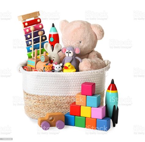 Set Of Different Toys On White Background Stock Photo Download Image